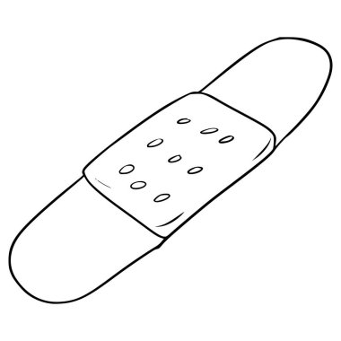 Tıbbi alçı çizimi el çizimi ana hat vektörü