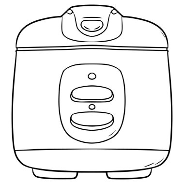 pilav pişirici illüstrasyon el çizimi ana hatlı vektör