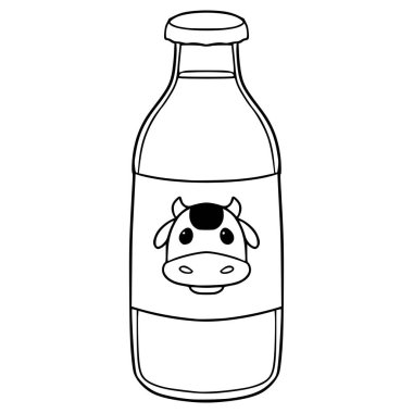 şişe sütü çizimi el çizimi taslak vektör