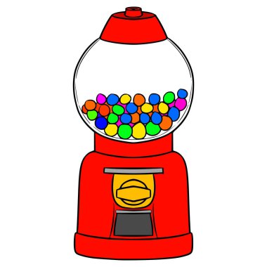 vintage gumball dispenser illustration hand drawn isolated vector clipart