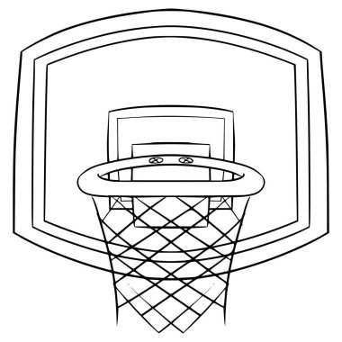 Basketbol potası çizimi el çizimi ana hat vektörü