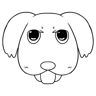 köpek kafası resmetme el çizimi ana hatlı vektör
