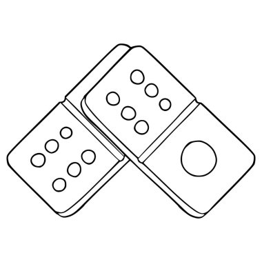 yığın domino resimleme el çizimi ana hat vektörü