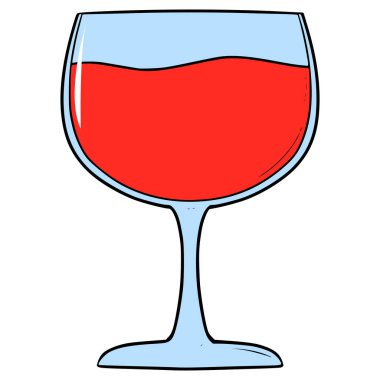 Zarif içki bardakları çizimi el izole edilmiş vektör