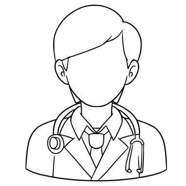 Meçhul adam doktor çizimi el çizimi taslak vektör