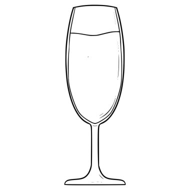 Zarif içki bardakları çizimi el çizimi taslak vektör