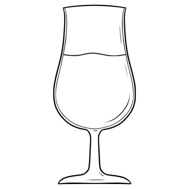 Zarif içki bardakları çizimi el çizimi taslak vektör