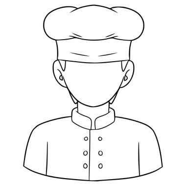 Yüzsüz adam şef çizim el çizimi taslak vektör