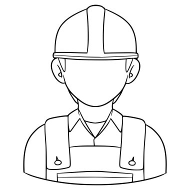 Yüzsüz adam teknisyen el çizimi taslak vektör