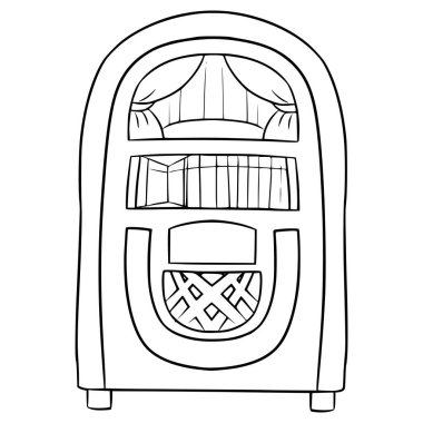 jukebox illustration hand drawn outline vector clipart