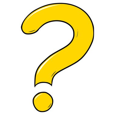 soru işareti çizimi el izole vektörü