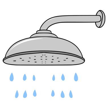 duş illüstrasyon el izole vektörü
