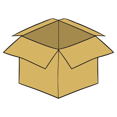 boş kutu çizimi elle izole edilmiş vektör