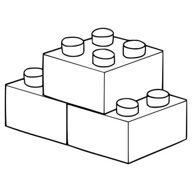 bileşik oyuncak tuğlaları çizim el çizimi ana hatları vektörü