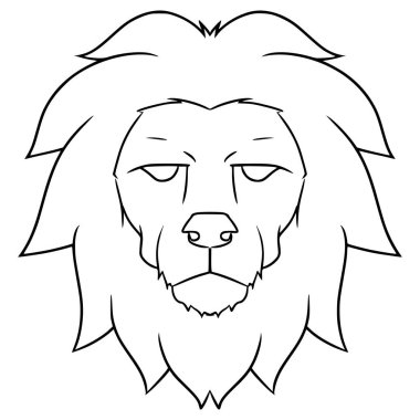 Aslan başı resmetme el çizimi ana hatlı vektör