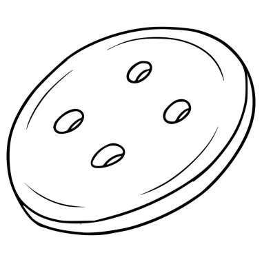 Gömlek düğmesi çizimi el çizimi ana hat vektörü