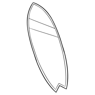 Sörf tahtası çizimi el çizimi ana hat vektörü