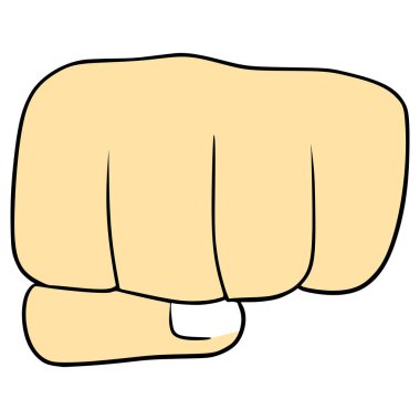 Yumruk çizimi el izole vektörü