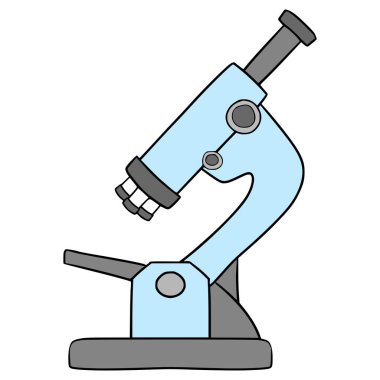 mikroskop çizimi el izole vektörü