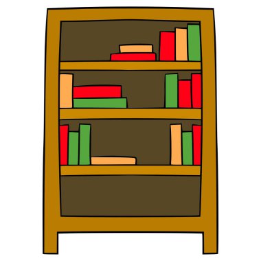 kitaplık çizimi el çizimi izole vektörü
