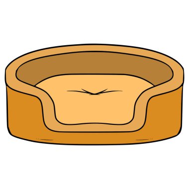 evcil yatak illüstrasyonu el çizimi izole vektör