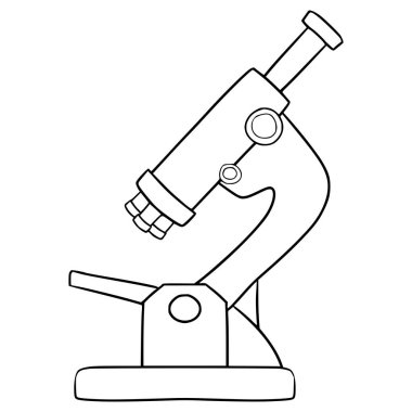 mikroskop çizimi el çizimi ana hat vektörü