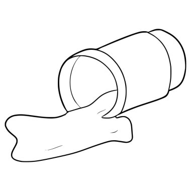 Dökülmüş kahve çizimi el çizimi taslak vektör