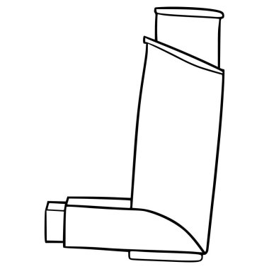 Astım illüstrasyonu el çizimi ana hat vektörü