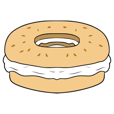 Simit çizimi elle izole edilmiş vektör