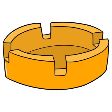 kül tablası çizimi elle izole edilmiş vektör