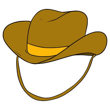 Kovboy şapkası çizimi el çizimi izole vektör