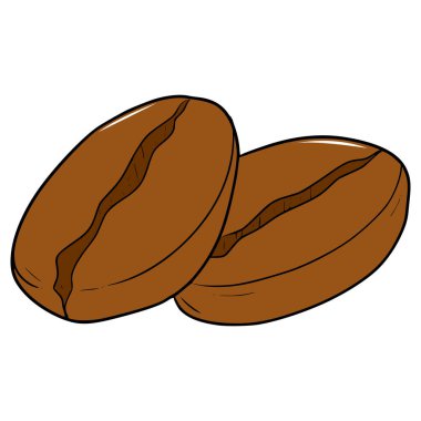 kahve çekirdeği çizimi elle izole edilmiş vektör