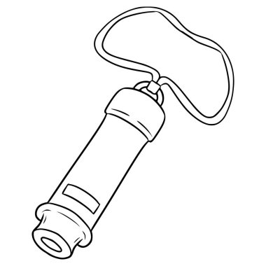 Keşif düdüğü çizimi el çizimi ana hat vektörü