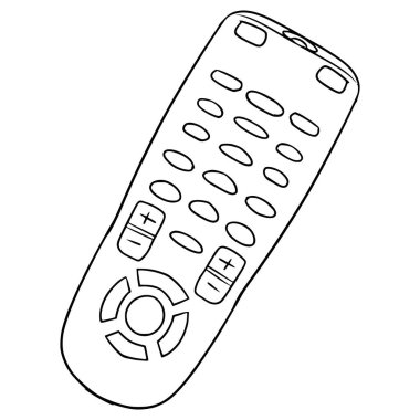 TV uzaktan illüstrasyon el çizimi ana hat vektörü