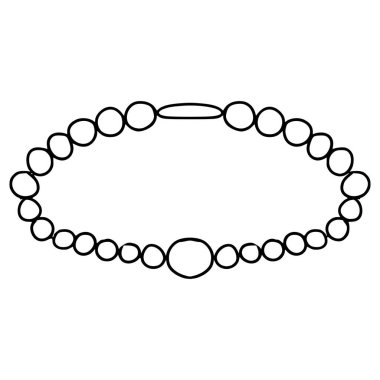 İnci bilezik çizimi el çizimi ana hat vektörü