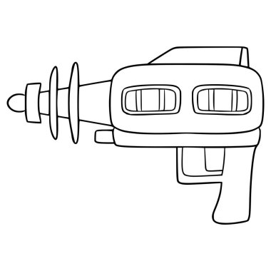 Lazer silah oyuncağı illüstrasyon el çizimi taslak vektör