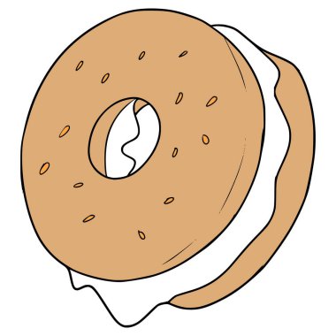 Simit çizimi elle izole edilmiş vektör