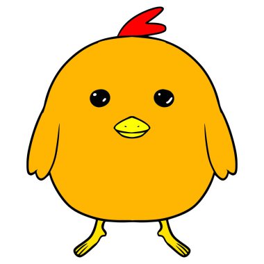 Şirin civcivler el çizimi izole vektör