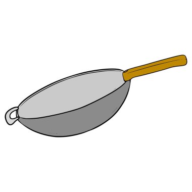 Wok illüstrasyon el çizimi izole vektör