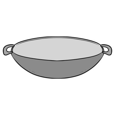 Wok illüstrasyon el çizimi izole vektör