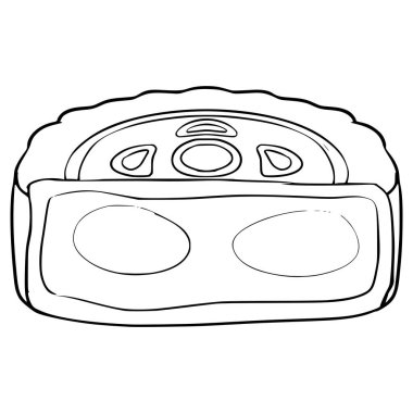 Dilimlenmiş ay pastası çizimi el çizimi taslak vektör