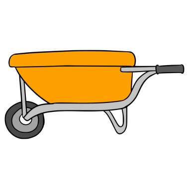 El arabası çizimi el izole edilmiş vektör