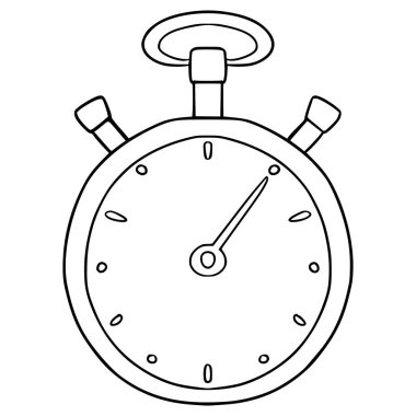 analog kronometre çizim el çizimi ana hat vektörü