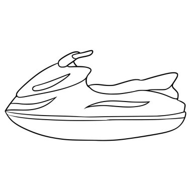 jet ski illüstrasyon el çizimi ana hat vektörü