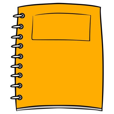 turuncu cilt kitap resimleme el izole vektörü çizdi