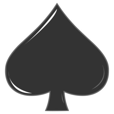 Maça sembolü el çizimi izole vektör