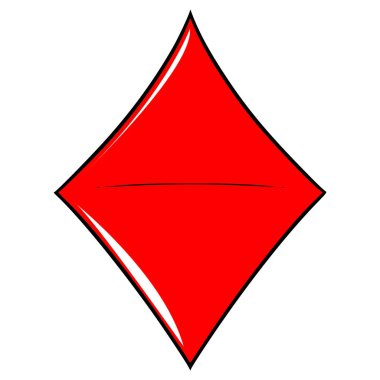 Elmas kart gösterimi el çizimi izole edilmiş vektör