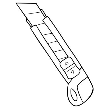 Kesici bıçak çizimi el çizimi ana hat vektörü