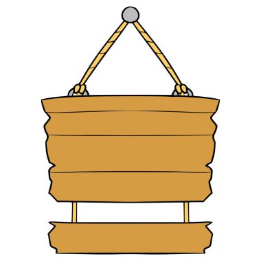 Çift ahşap el çizimi izole vektör