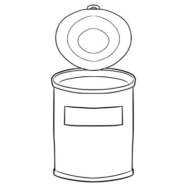 açık konserve illüstrasyon el çizimi ana hat vektörü